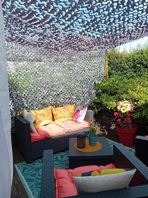 Poliéster Oxford Camouflage Sail Shade Anti UV Para Proteção Solar